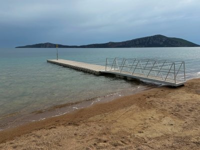 Floating dock for Brown Beach Evia Island Resort