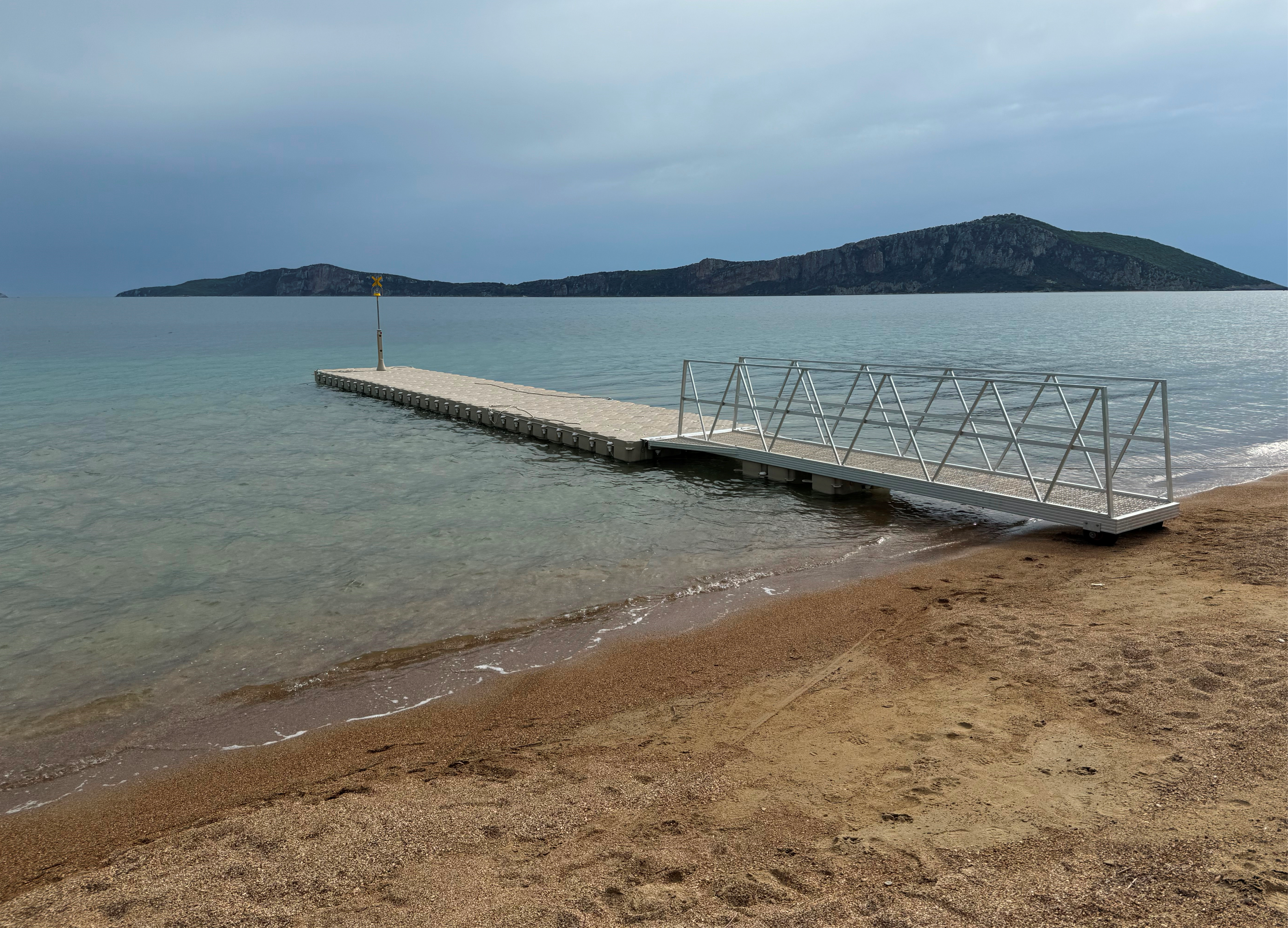 Floating dock for Brown Beach Evia Island Resort